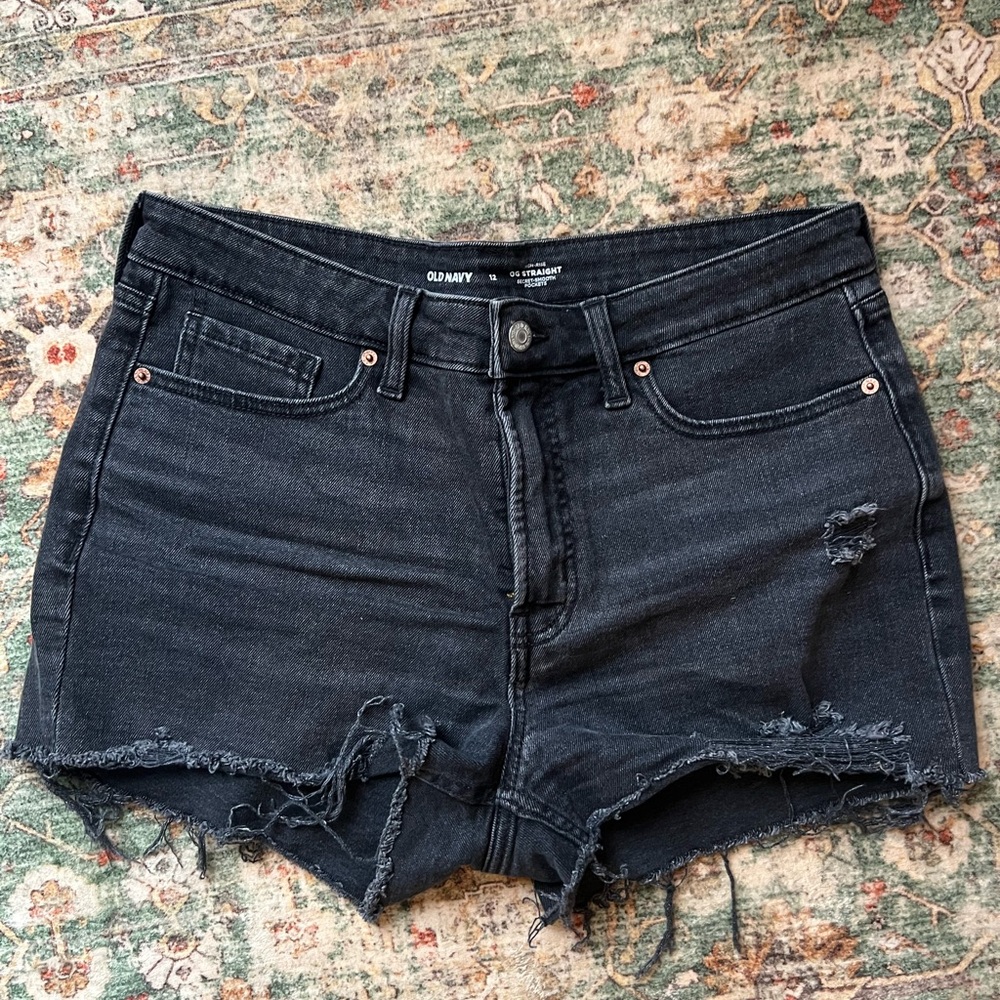 Old Navy Women's Distressed Black Jean Shorts